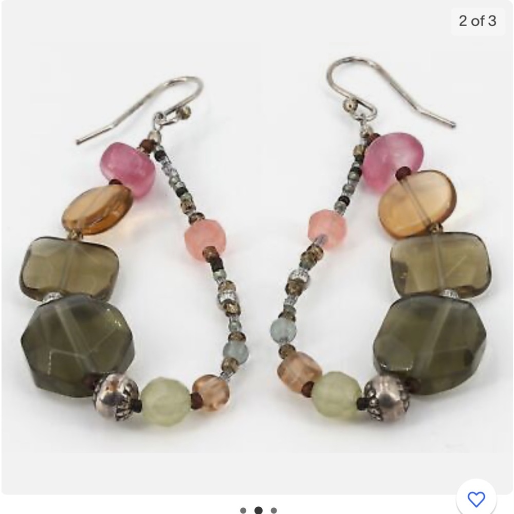 Silpada Multi Stone Sterling Dangle Earrings W215… - image 3